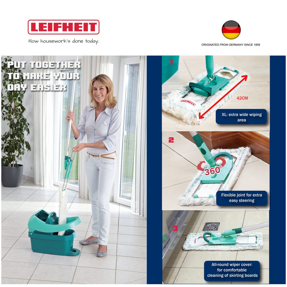Leifheit Profi Mop System (L55076) - Metro Singapore Departmental Store - Celebrating 69 Years in SG