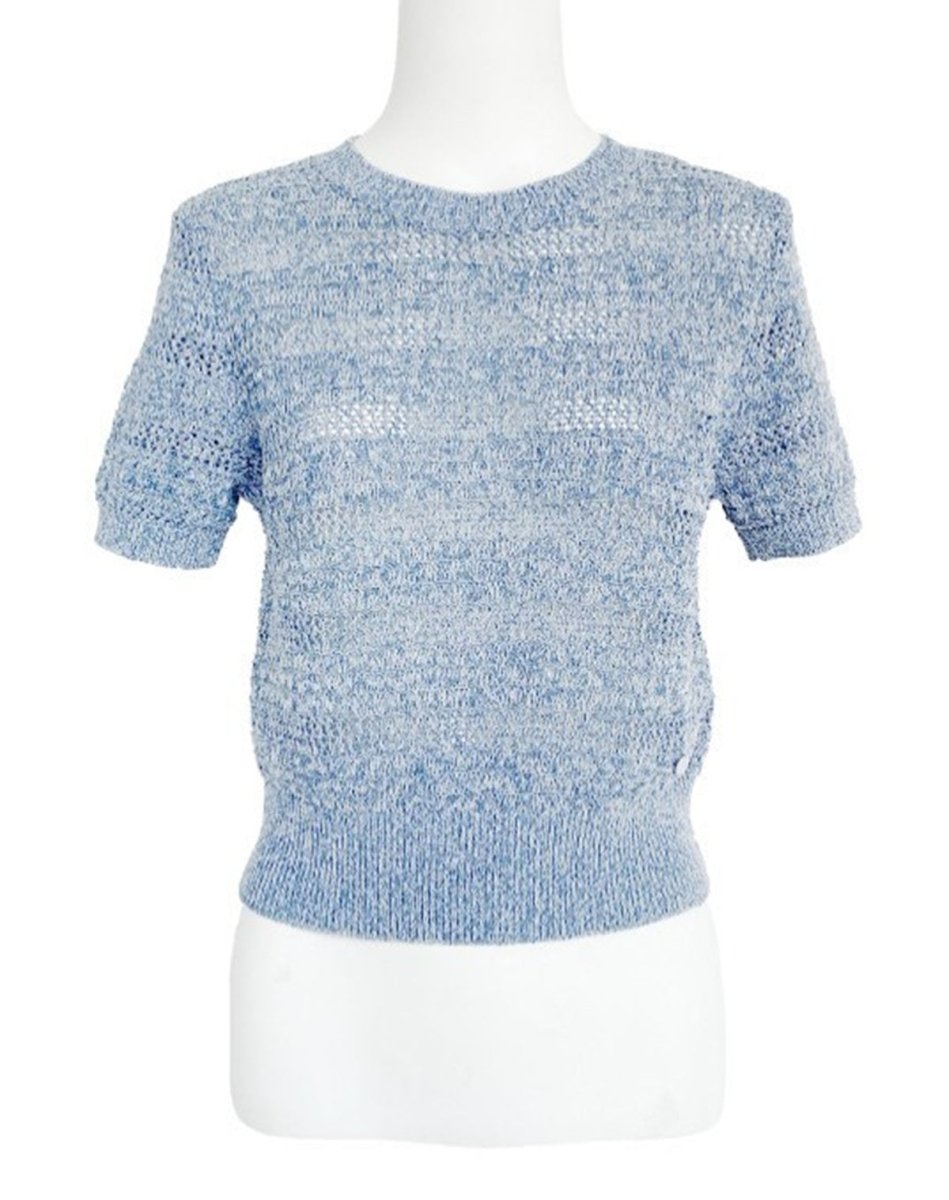 Lily Short Sleeve Knitted Blouse - Metro Singapore Departmental Store - Celebrating 69 Years in SG