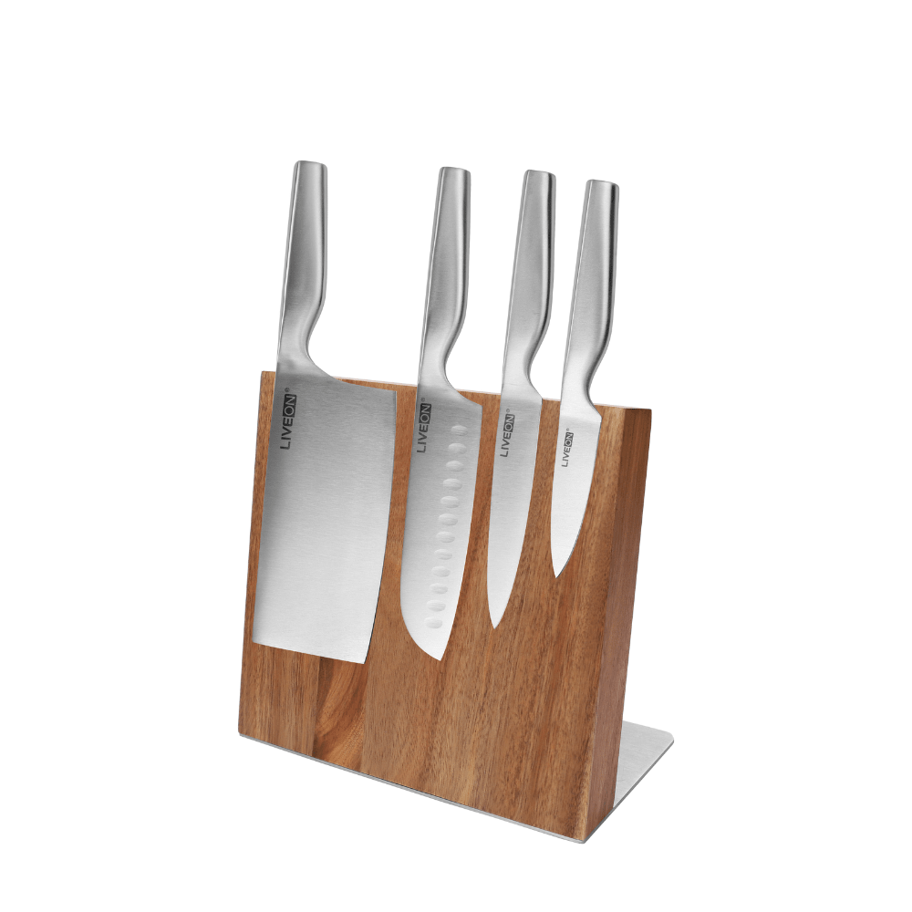 Liveon 4pcs Knife Set With Knife Block (0054360) - Metro Singapore Departmental Store - Celebrating 69 Years in SG
