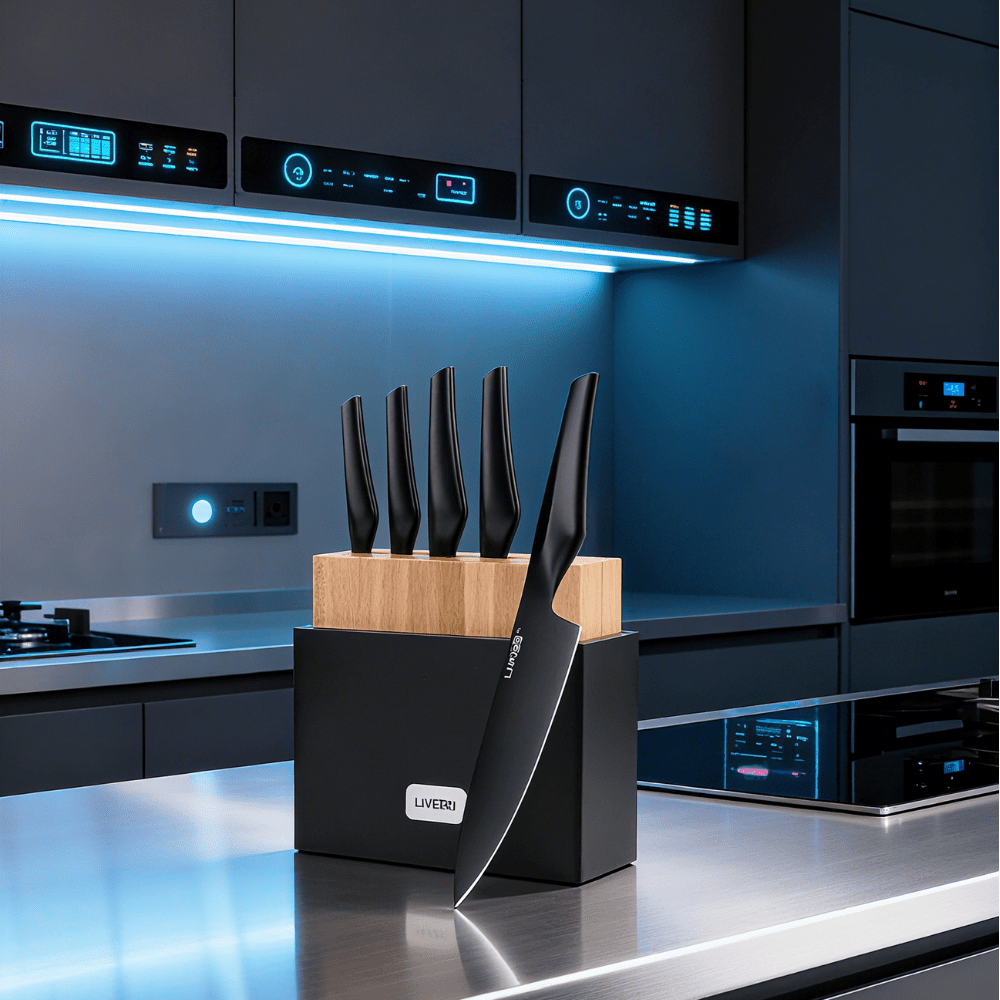 Liveon 5pcs Knife Set W/Knife Block (0089841) - Metro Singapore Departmental Store - Celebrating 69 Years in SG