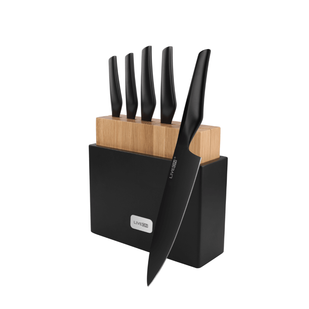 Liveon 5pcs Knife Set W/Knife Block (0089841) - Metro Singapore Departmental Store - Celebrating 69 Years in SG