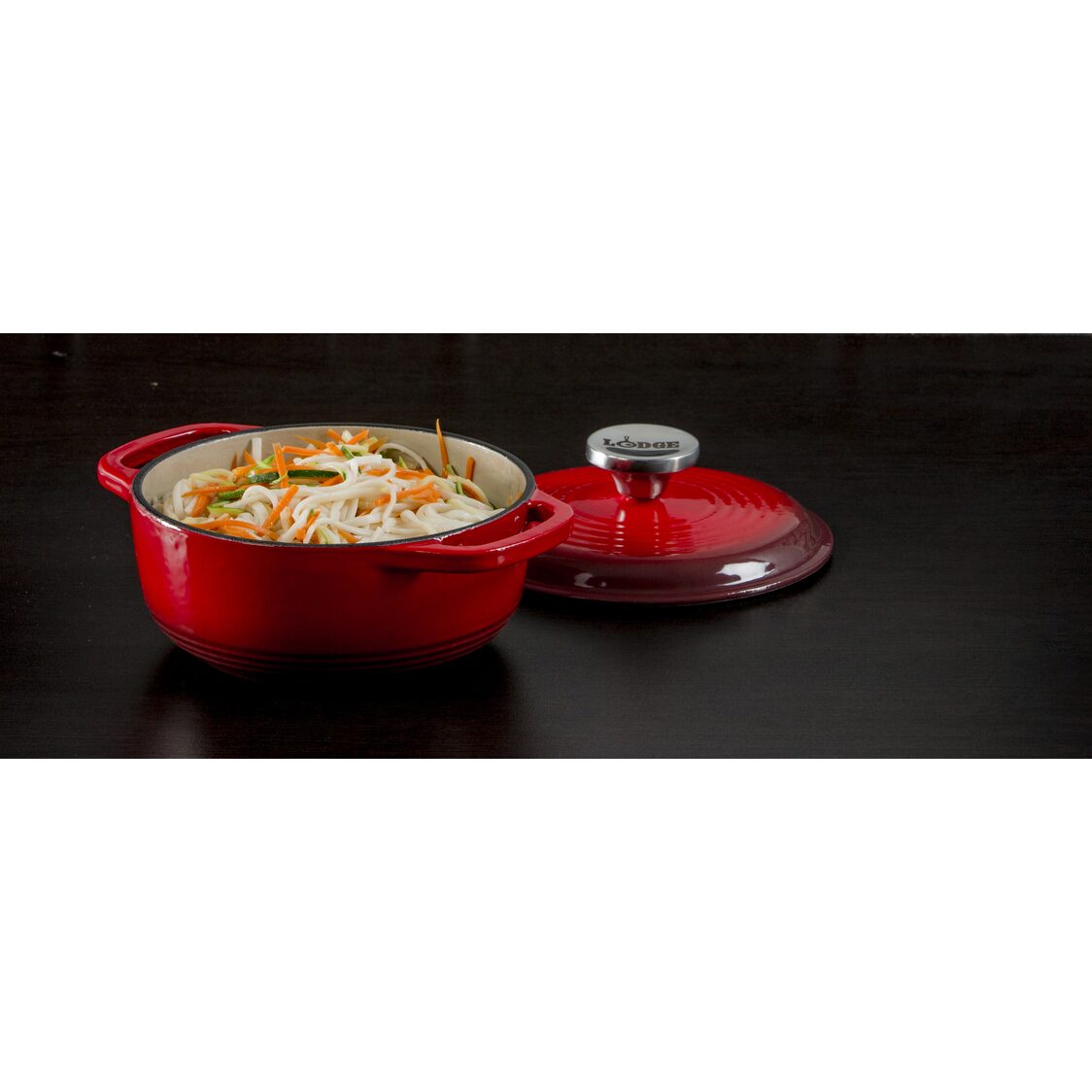 Lodge 1.5 Quart Red Enameled Cast Iron Dutch Oven - Metro Singapore Departmental Store - Celebrating 69 Years in SG