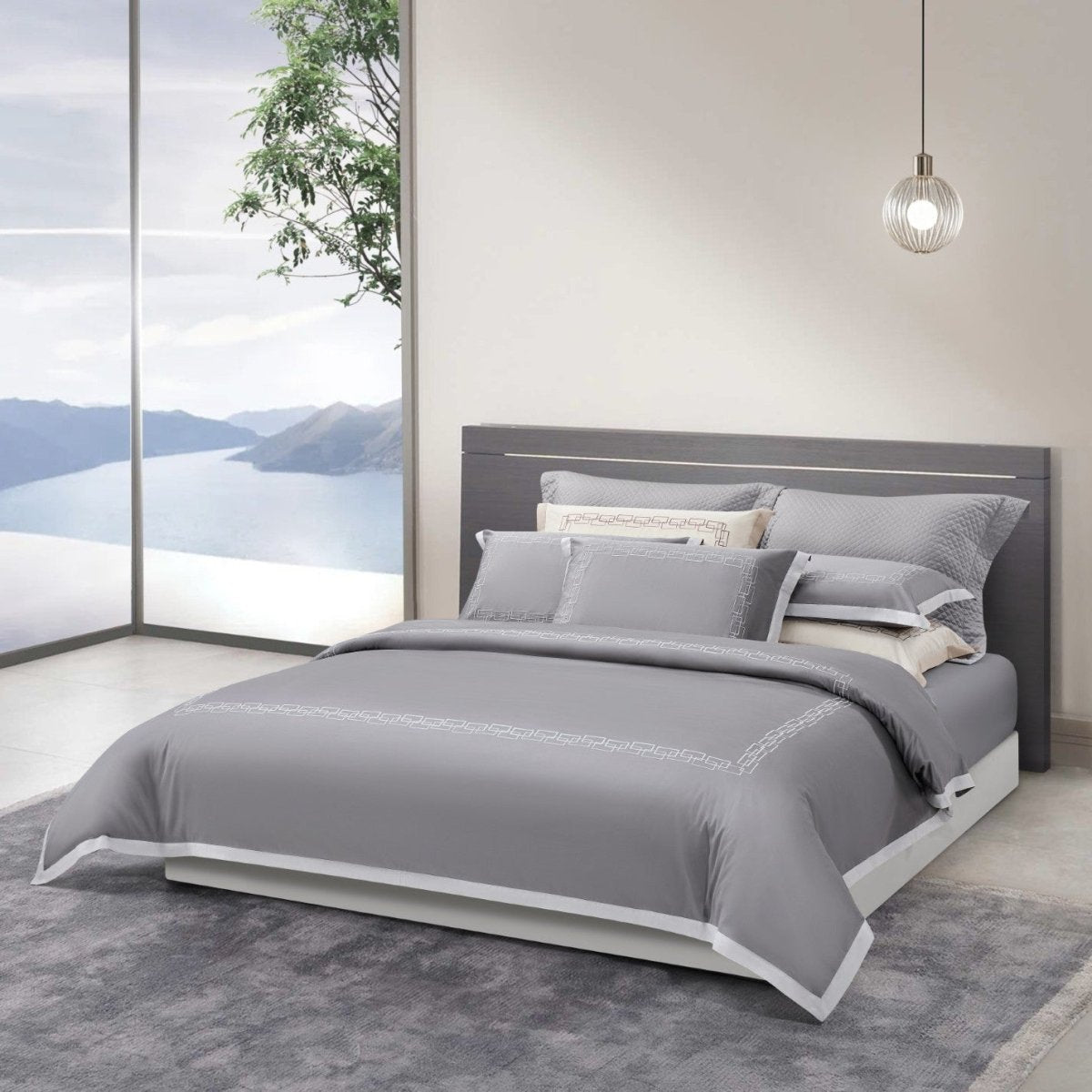 M. Maison Impressions Fitted Sheet/ Bed Set Grey - Metro Singapore Departmental Store - Celebrating 69 Years in SG