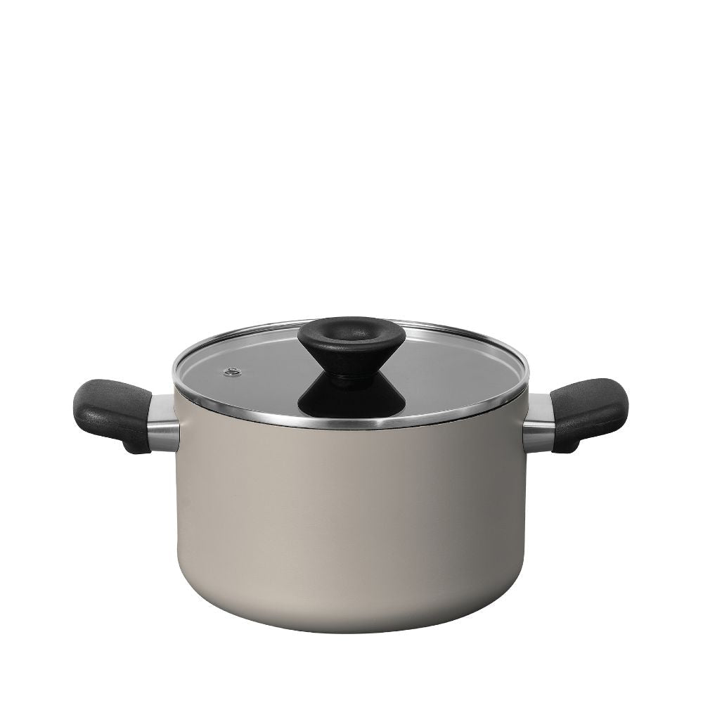 Meyer Bauhaus Nonstick 20cm/3.8L Stockpot 13768 - Warm Grey - Metro Singapore Departmental Store - Celebrating 69 Years in SG