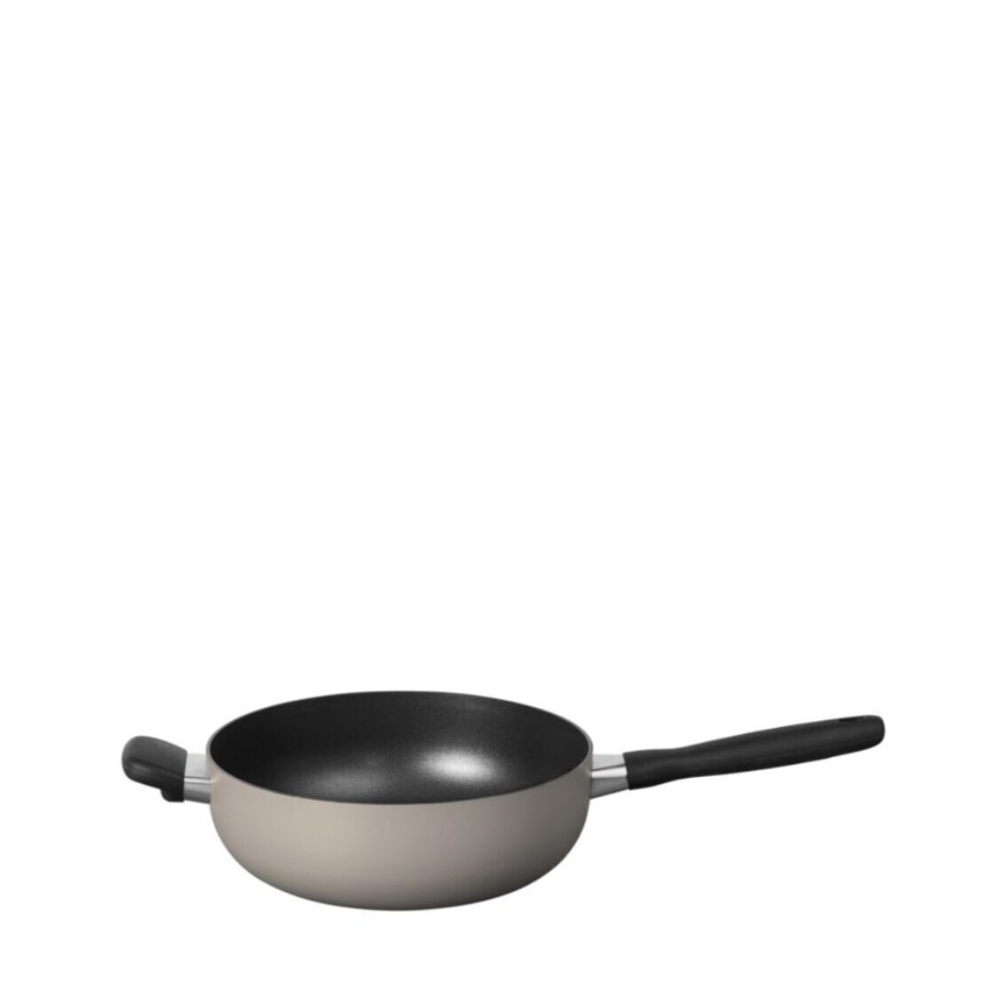 Meyer Bauhaus Nonstick 26cm | 3.8L Warm Grey Open Chef's Pan with Helping Handle (13767) - Metro Singapore Departmental Store - Celebrating 69 Years in SG