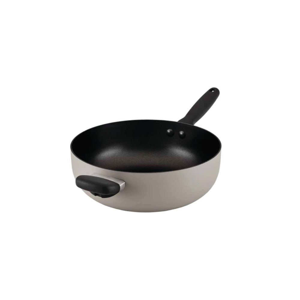 Meyer Bauhaus Nonstick 26cm/3.8L Chef's Pan with Helper Handle 13767 - Warm Grey - Metro Singapore Departmental Store - Celebrating 69 Years in SG