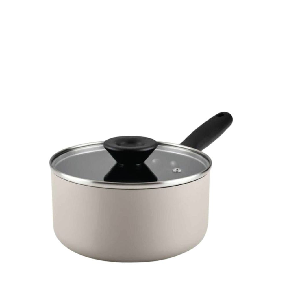 Meyer Bauhaus Nonstick Saucepan with Glass Lid - Warm Grey - Metro Singapore Departmental Store - Celebrating 69 Years in SG