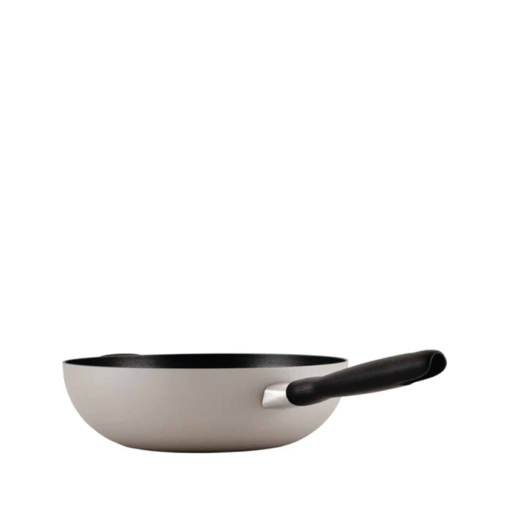 Meyer Bauhaus Nonstick Stirfry with Helper Handle - Warm Grey - Metro Singapore Departmental Store - Celebrating 69 Years in SG