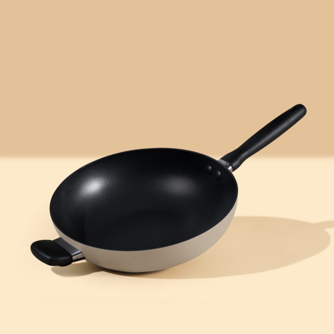 Meyer Bauhaus Nonstick Warm Grey Open Stirfry Pan with Helping Handle - Metro Singapore Departmental Store - Celebrating 69 Years in SG