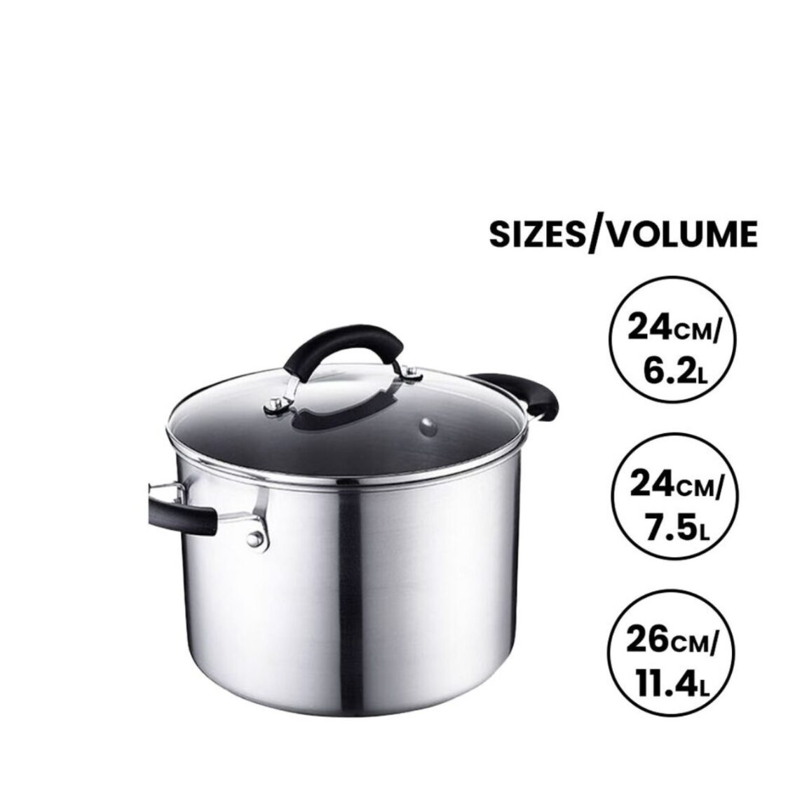 Meyer Centennial Stainless Steel 24cm | 6.2L Covered Stockpot (Induction) 72044 - Metro Singapore Departmental Store - Celebrating 69 Years in SG