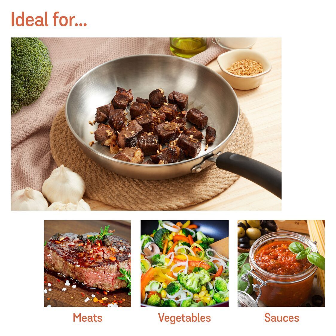Meyer Centennial Stainless Steel Open Frypan (Induction) - Metro Singapore Departmental Store - Celebrating 69 Years in SG