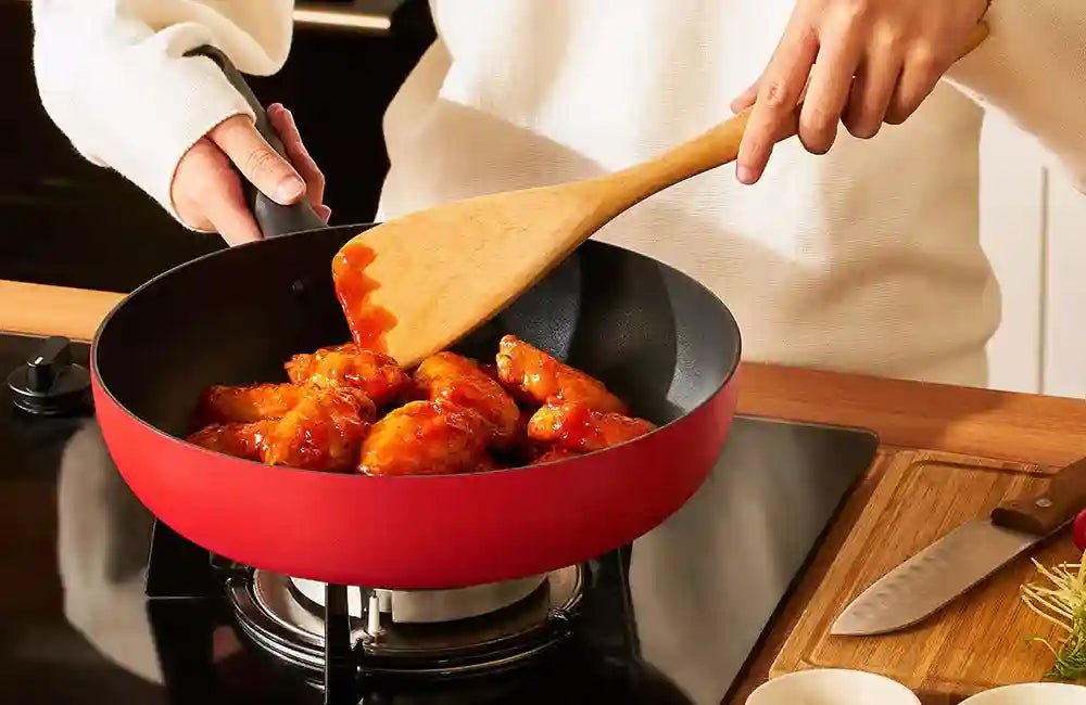Meyer M Bauhaus IH 30cm/12" Open Stirfry W/HH - Red 14205 - Metro Singapore Departmental Store - Celebrating 69 Years in SG