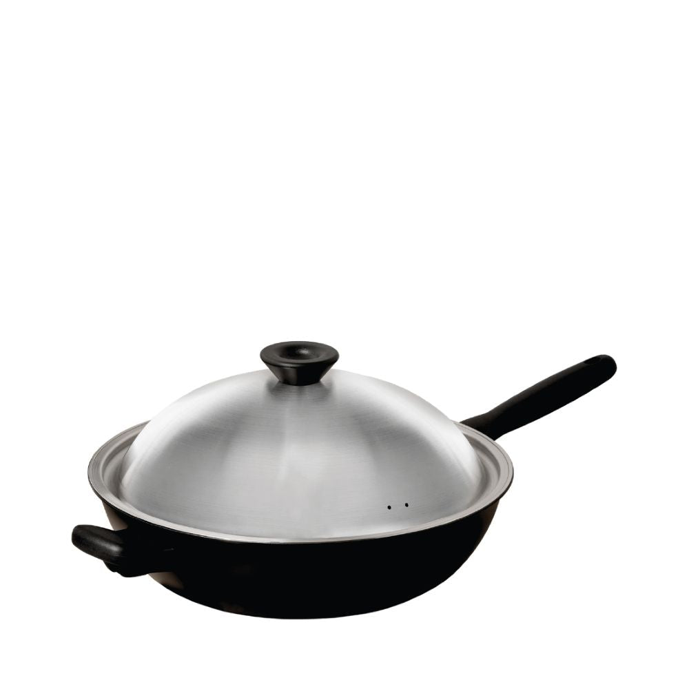 Meyer Midnight Nonstick 32cm Stirfry with Lid and Helper Handle 85083 - Metro Singapore Departmental Store - Celebrating 69 Years in SG