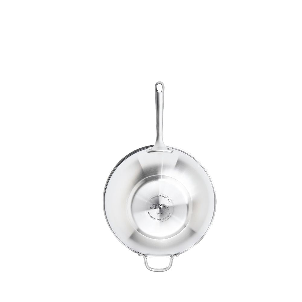 Meyer White Steel Stainless Steel 32cm Stirfry with Glass Lid and Helper Handle 71508 - Metro Singapore Departmental Store - Celebrating 69 Years in SG