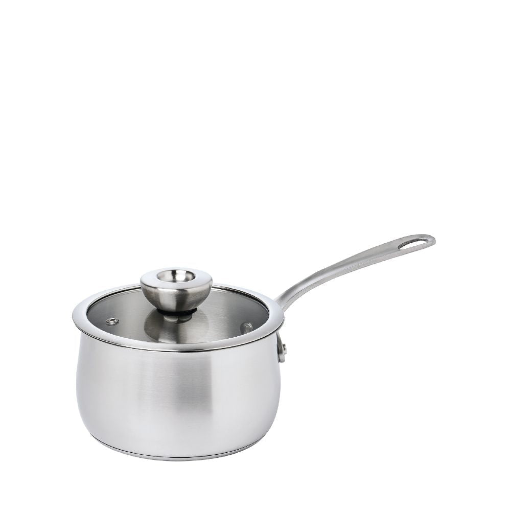 Meyer White Steel Stainless Steel Saucepan with Glass Lid - Metro Singapore Departmental Store - Celebrating 69 Years in SG