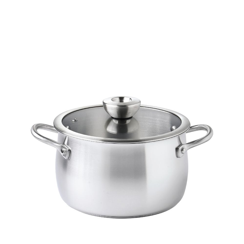 Meyer White Steel Stainless Steel Stockpot with Glass Lid - Metro Singapore Departmental Store - Celebrating 69 Years in SG