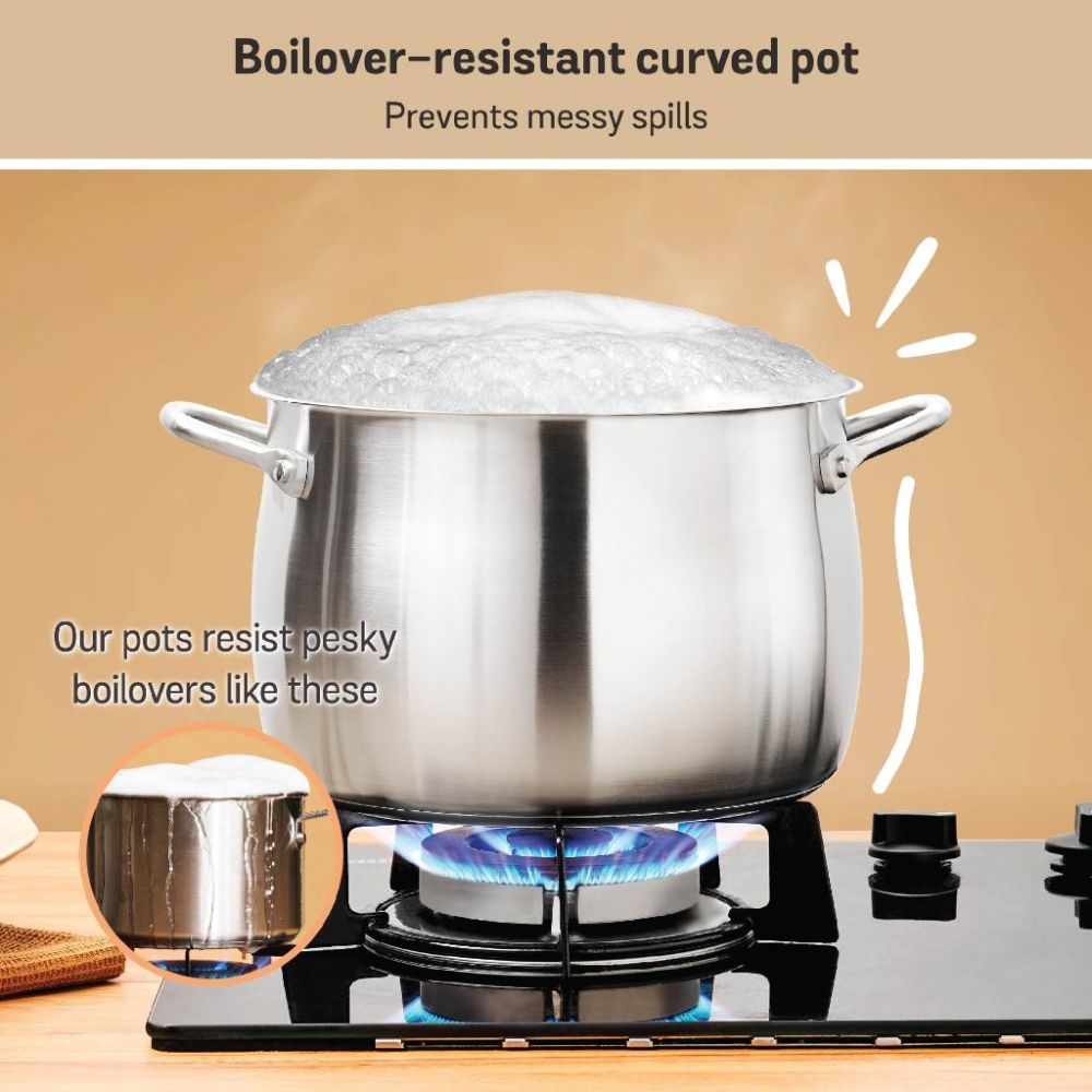 Meyer White Steel Stainless Steel Stockpot with Glass Lid - Metro Singapore Departmental Store - Celebrating 69 Years in SG