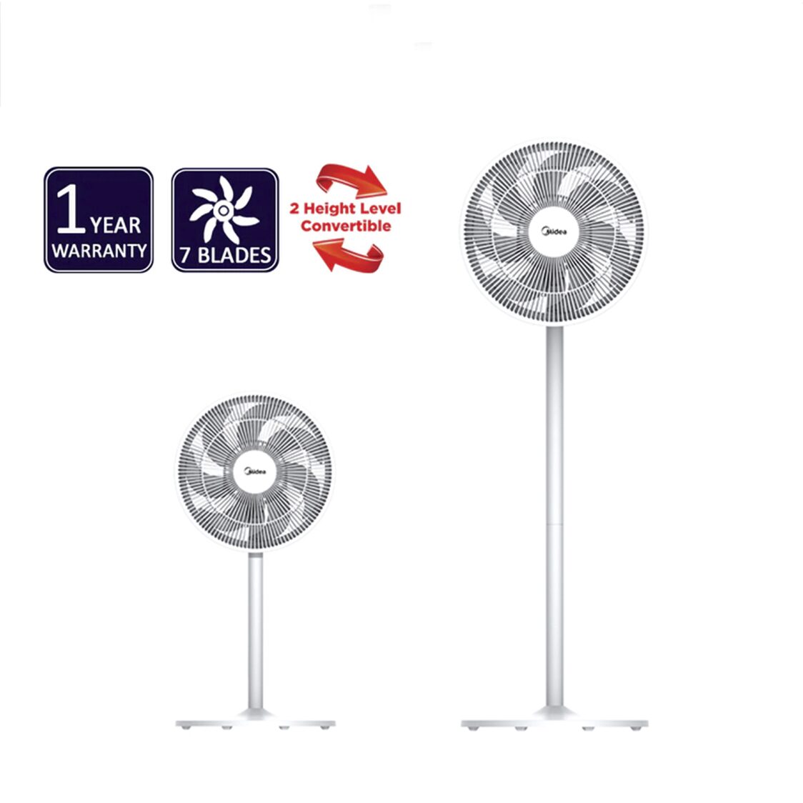 Midea 16'' 7 Blades Oscillation Stand Fan (MS - 1618W) - Metro Singapore Departmental Store - Celebrating 69 Years in SG
