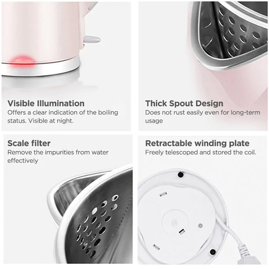 Midea 1.7L 1800W Double Wall Electric Kettle – Pink (MKHJ - 1705) - Metro Singapore Departmental Store - Celebrating 69 Years in SG