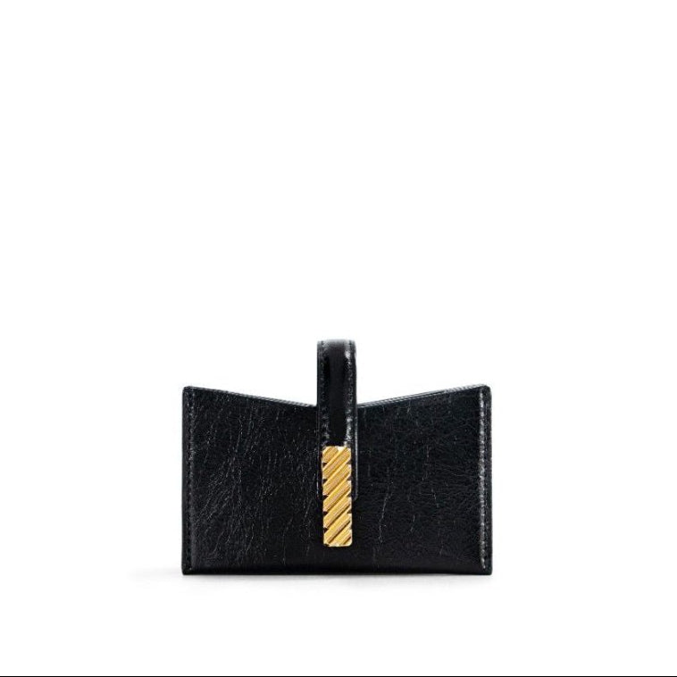 Mlouye Isla Cardholder Leather Crinkled Black - Metro Singapore Departmental Store - Celebrating 69 Years in SG