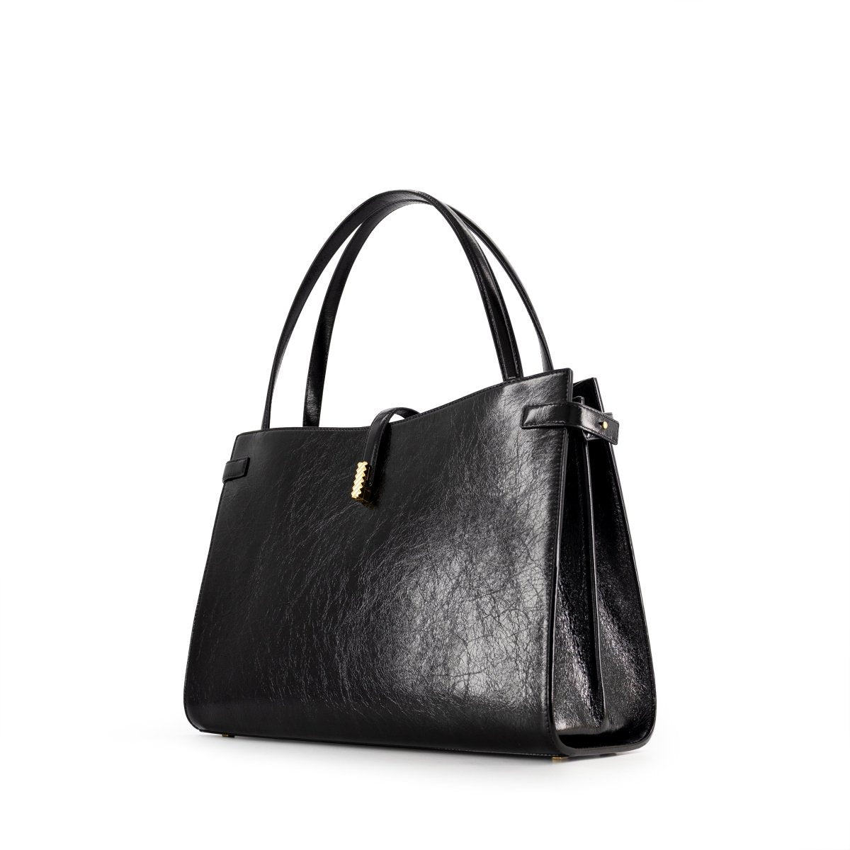 Mlouye Isla Tote Leather Crinkled Black - Metro Singapore Departmental Store - Celebrating 69 Years in SG