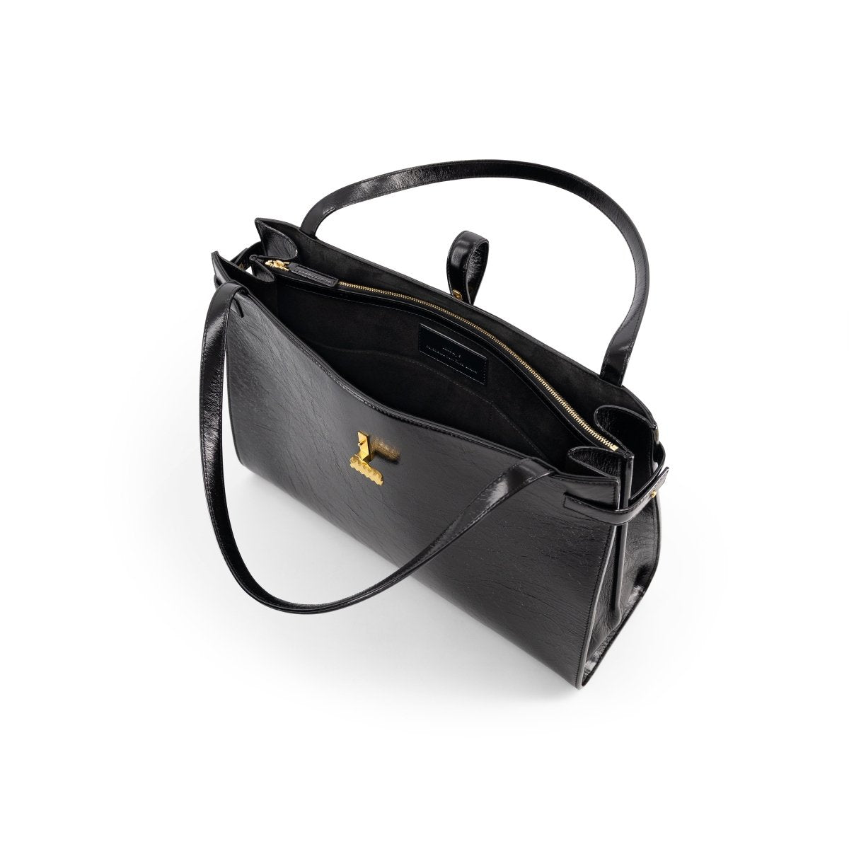 Mlouye Isla Tote Leather Crinkled Black - Metro Singapore Departmental Store - Celebrating 69 Years in SG