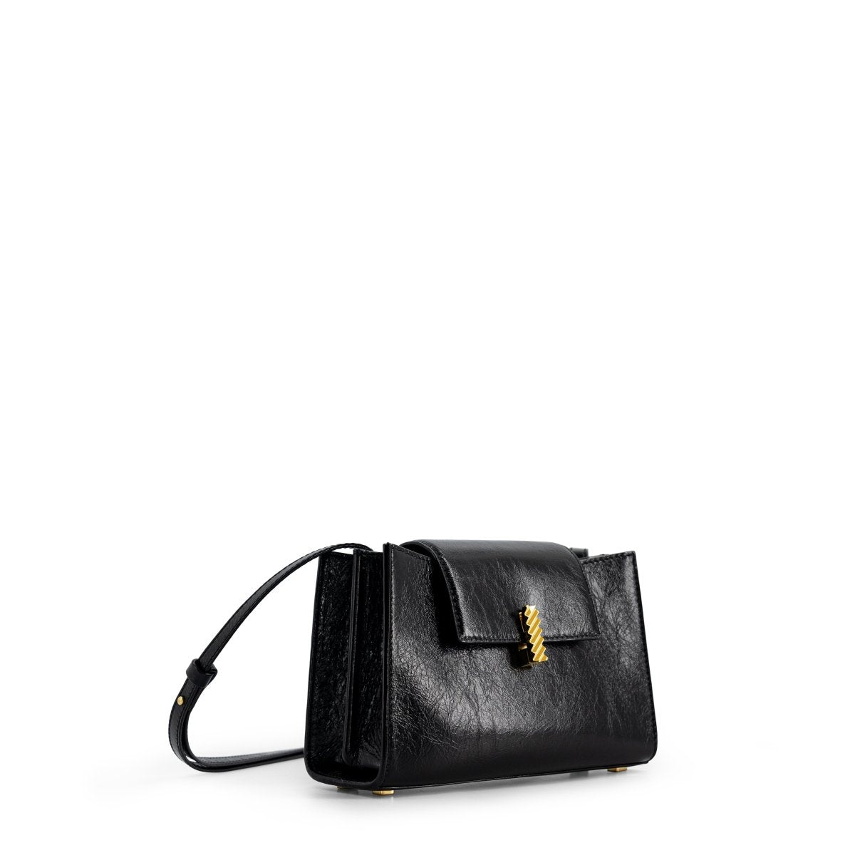 Mlouye Mini Isla Crossbody Leather Crinkled Black - Metro Singapore Departmental Store - Celebrating 69 Years in SG