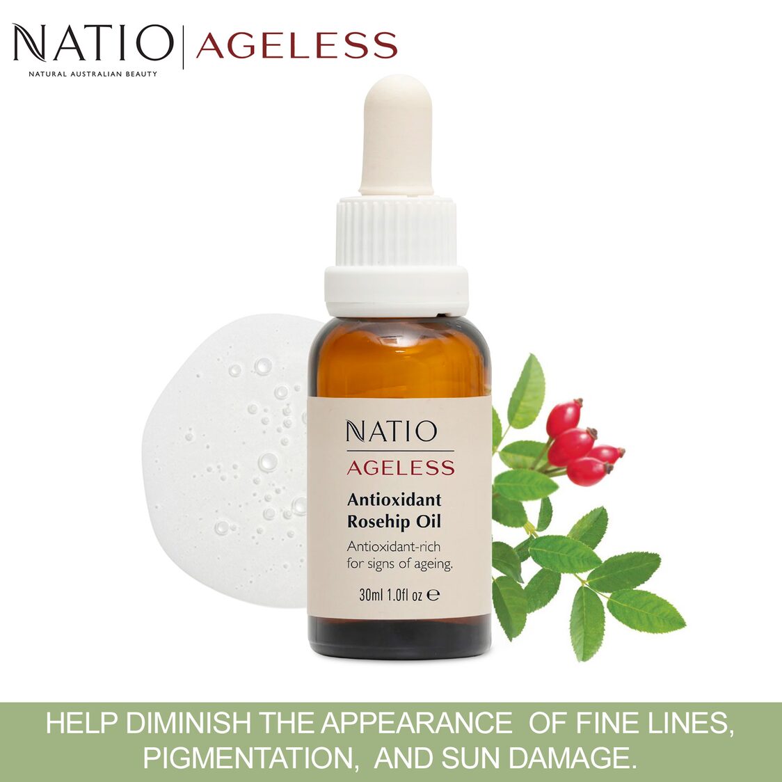 Natio Ageless Antioxidant Rosehip Oil 30ml - Metro Singapore Departmental Store - Celebrating 69 Years in SG