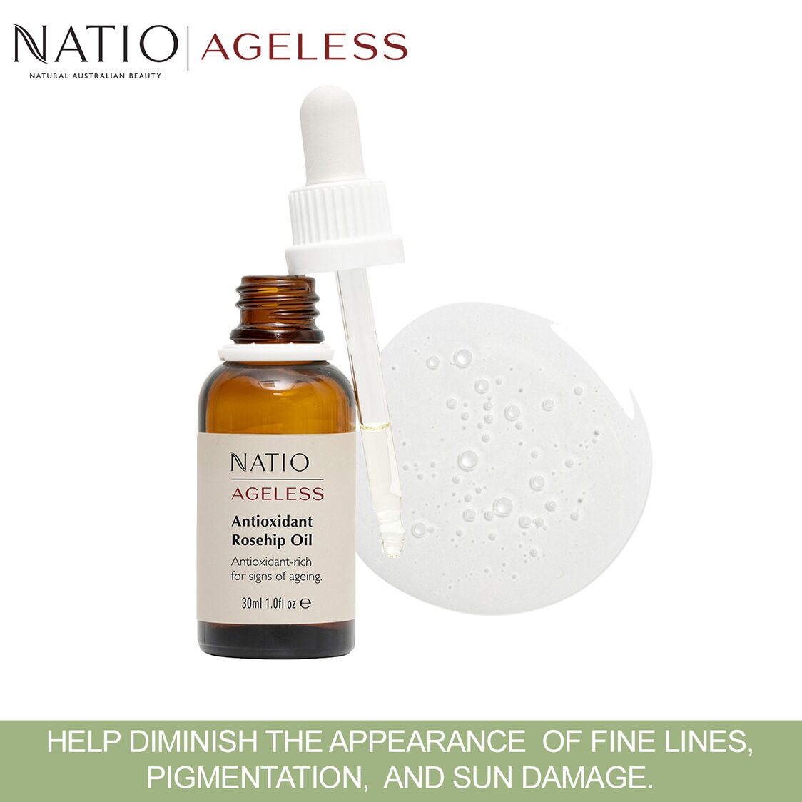 Natio Ageless Antioxidant Rosehip Oil 30ml - Metro Singapore Departmental Store - Celebrating 69 Years in SG