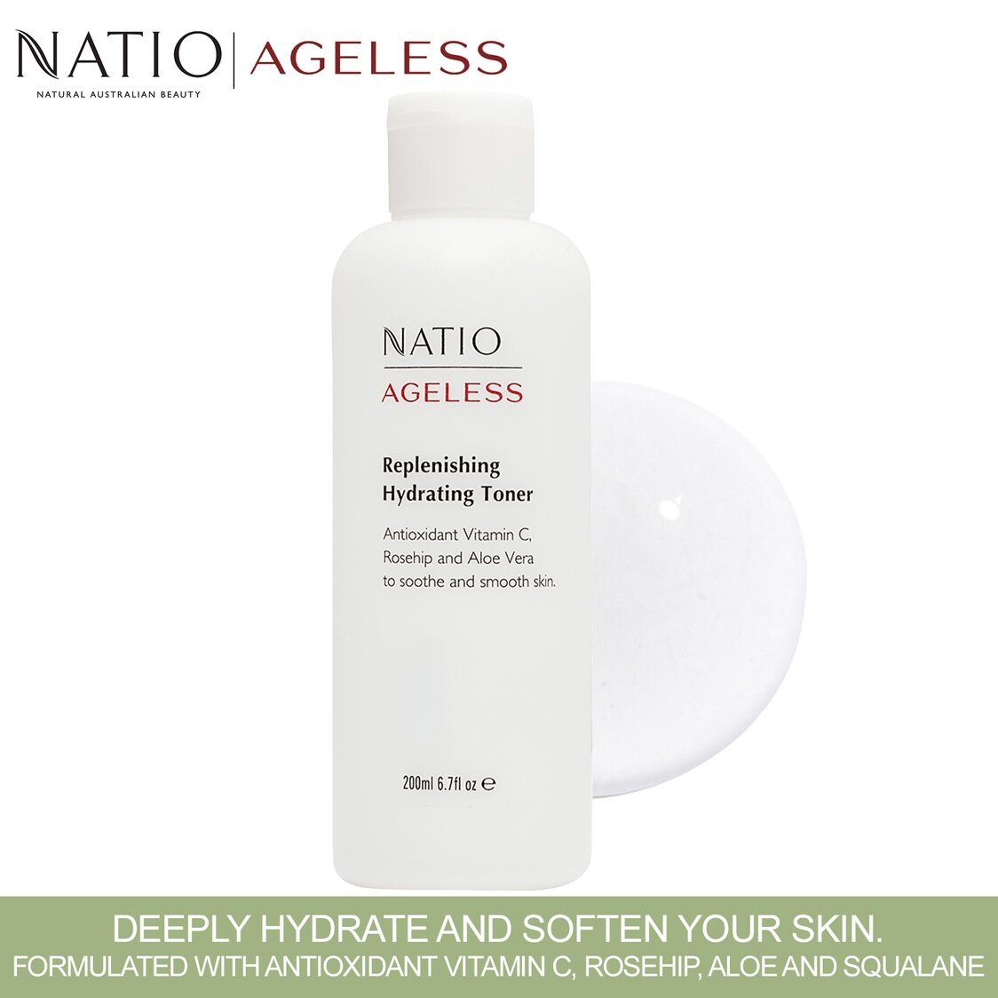 Natio Ageless Replenishing Hydrating Toner 200ml - Metro Singapore Departmental Store - Celebrating 69 Years in SG