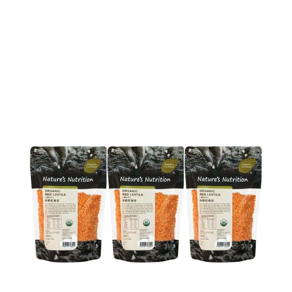 Nature's Nutrition Organic Red Lentil 500g (3 Packs) - Metro Singapore Departmental Store - Celebrating 69 Years in SG