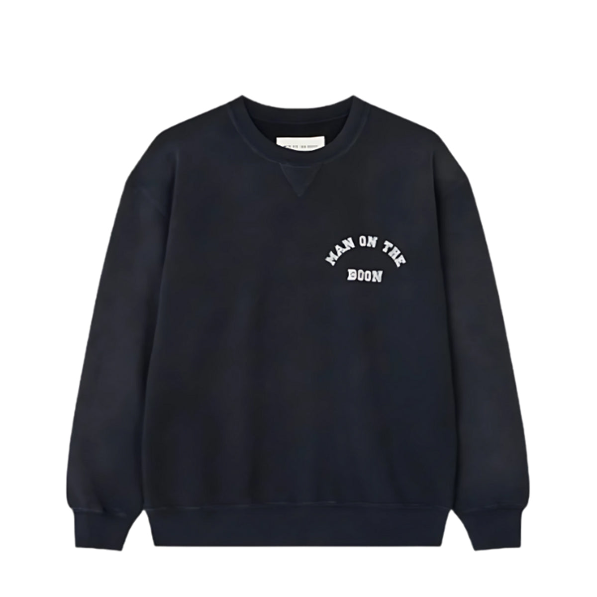 Man On The Boon Made In Usa Washed Terry Sweat Crew Black