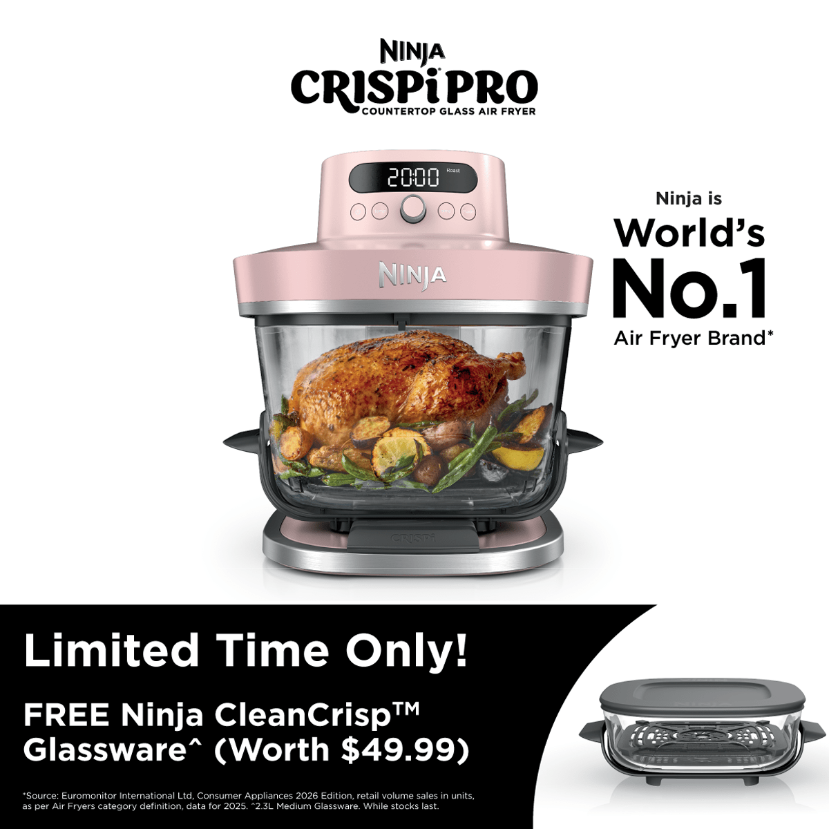 Ninja Crispi Pro Glass Air Fryer AS101 - Metro Singapore Departmental Store - Celebrating 69 Years in SG
