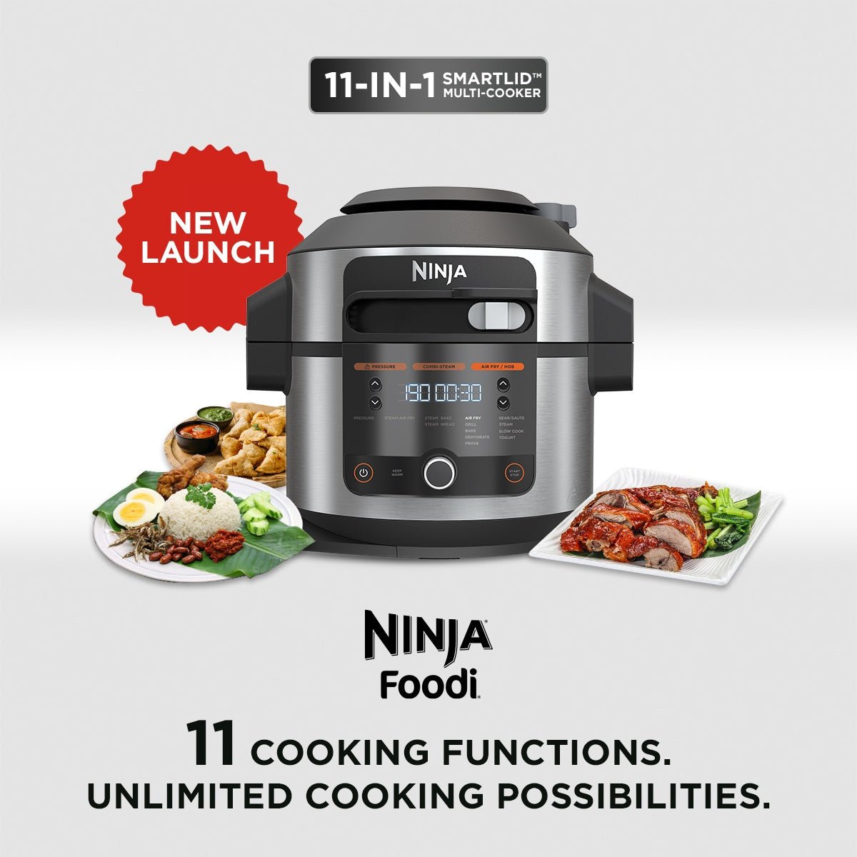 Ninja Foodi 11 - in - 1 SmartLid Multi - Cooker (OL550) - Metro Singapore Departmental Store - Celebrating 69 Years in SG