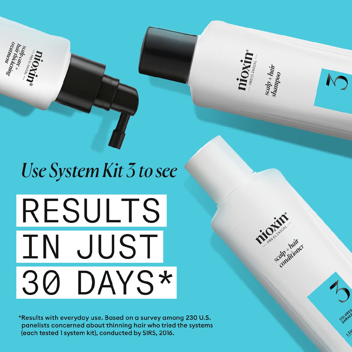 Nioxin System Kit 3 (Shampoo 150ml+Conditioner 150ml+Treatment 50ml) - Metro Singapore Departmental Store - Celebrating 69 Years in SG