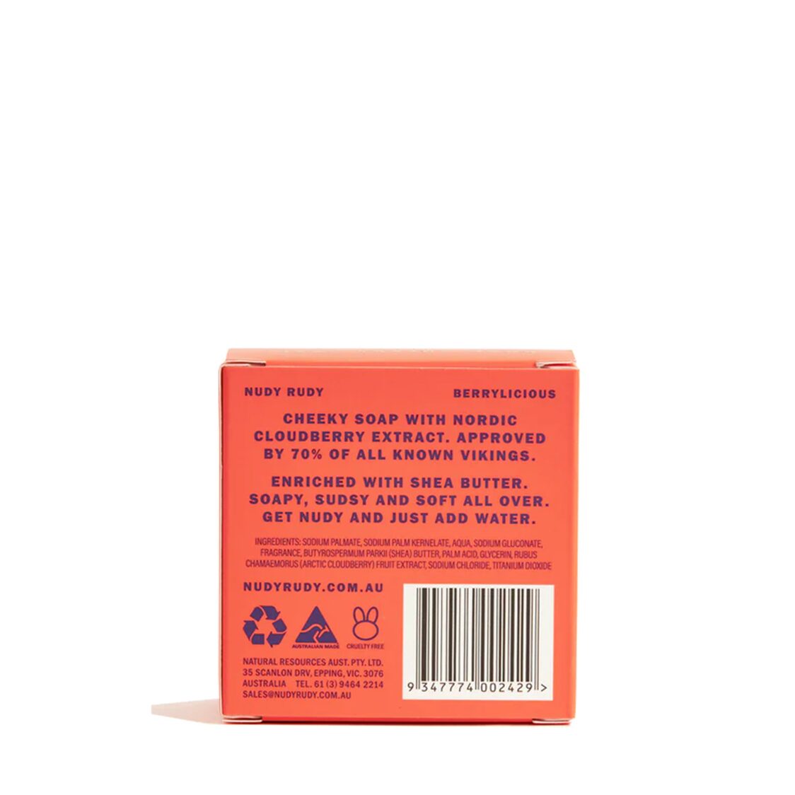 Nudy Rudy Berrylicious Soap Bar 150g - Metro Singapore Departmental Store - Celebrating 69 Years in SG