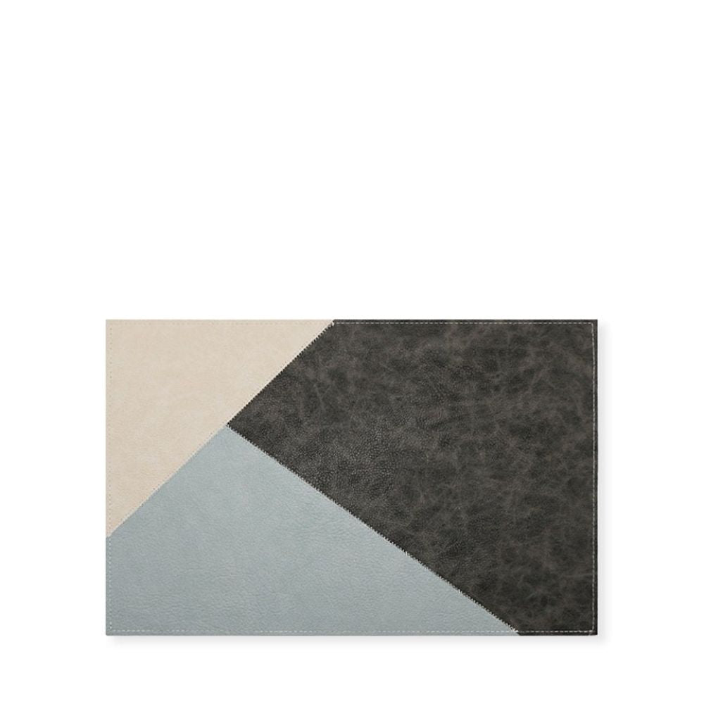 of Rapee Cosmo PU Placemat - Geometric Patchwork Design - 30 x 45 cm - Charcoal - Metro Singapore Departmental Store - Celebrating 69 Years in SG