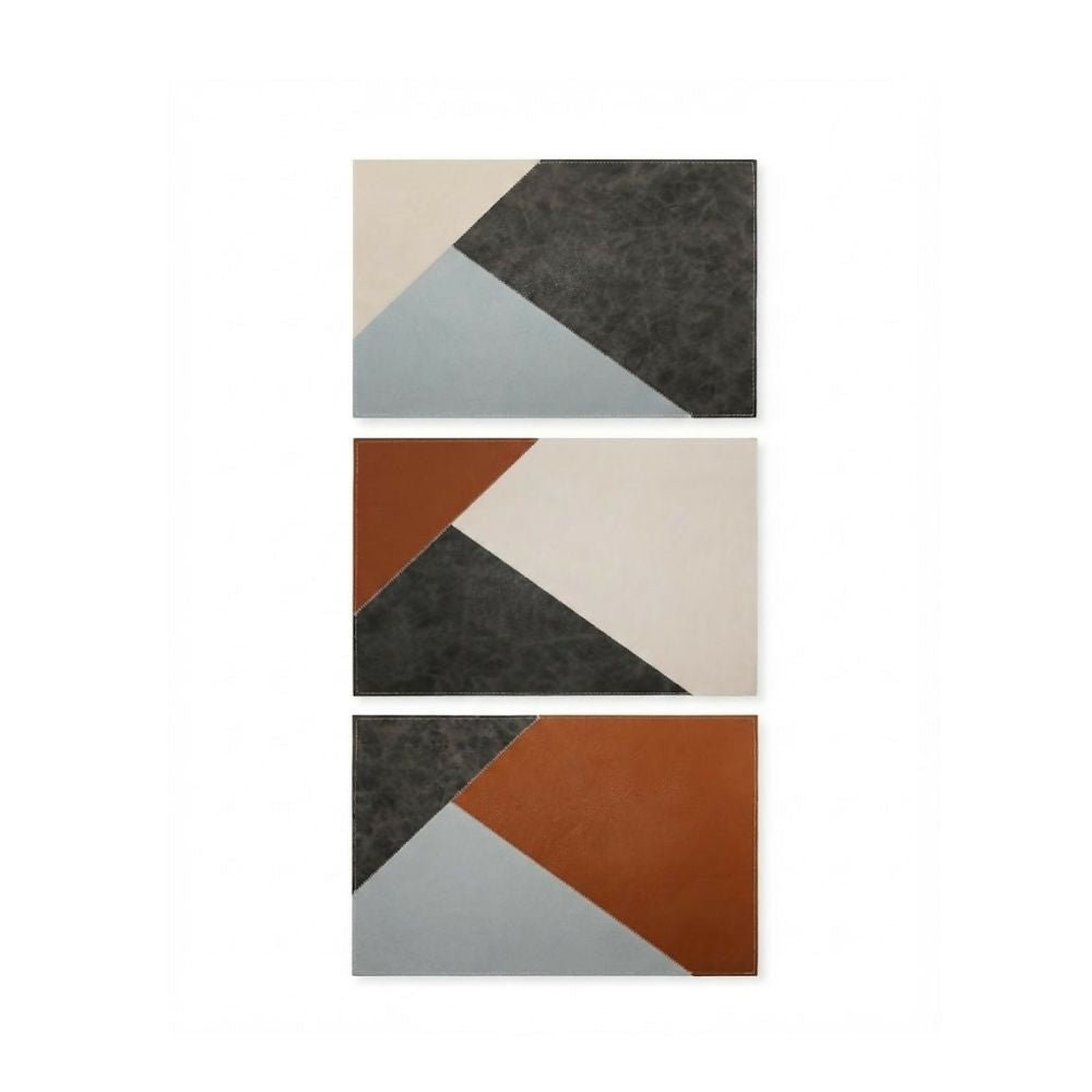 of Rapee Cosmo PU Placemat - Geometric Patchwork Design - 30 x 45 cm - Charcoal - Metro Singapore Departmental Store - Celebrating 69 Years in SG