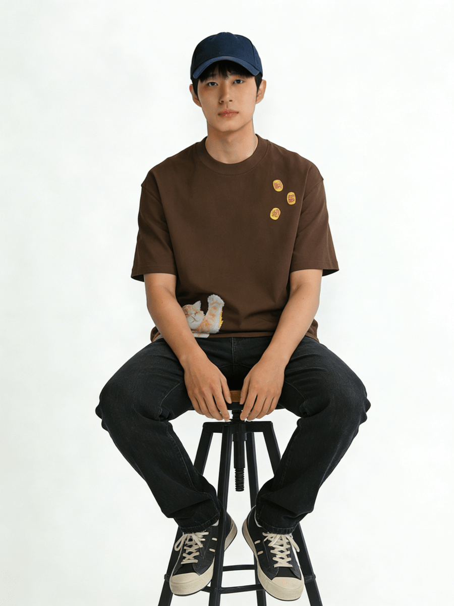 Ortem Cat Print Oversized T-Shirt - Metro Singapore Departmental Store - Celebrating 69 Years in SG
