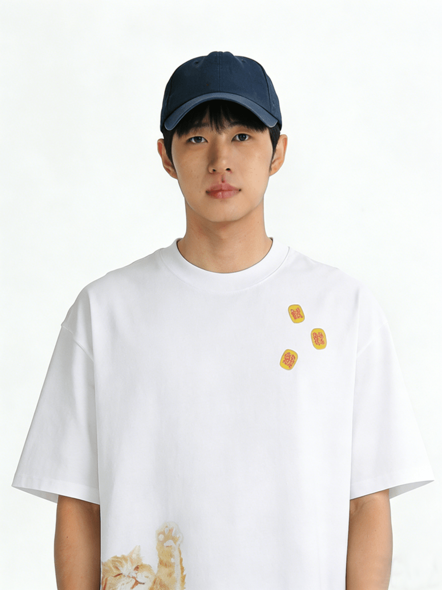 Ortem Cat Print Oversized T-Shirt - Metro Singapore Departmental Store - Celebrating 69 Years in SG
