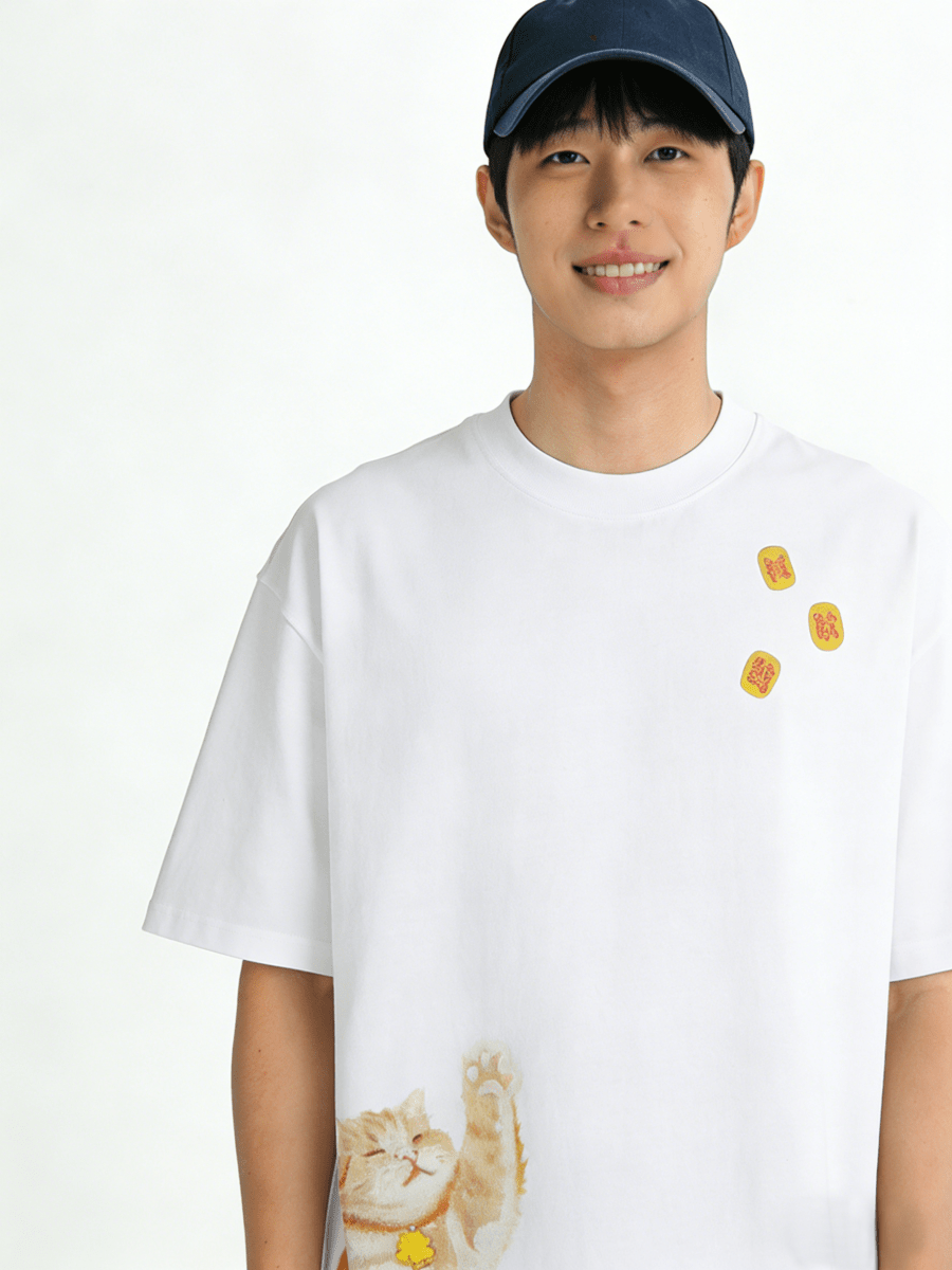 Ortem Cat Print Oversized T-Shirt - Metro Singapore Departmental Store - Celebrating 69 Years in SG