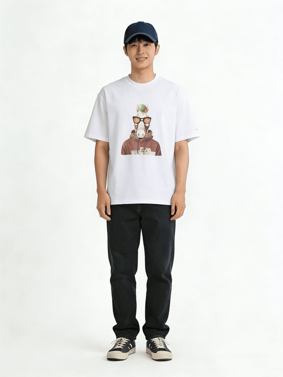 Ortem Horse Print Oversized T-shirt - Metro Singapore Departmental Store - Celebrating 69 Years in SG