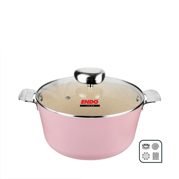 Endo Wagashi 24cm I.H. Stock Pot - Pink (E-WGS-24SO-PINK)