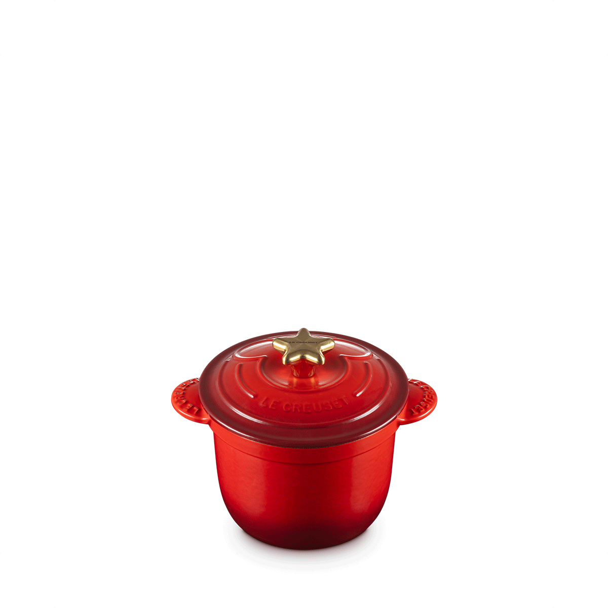 Le Creuset Rice Pot/Casserole Mickey 18cm Cerise Star Gold Knob