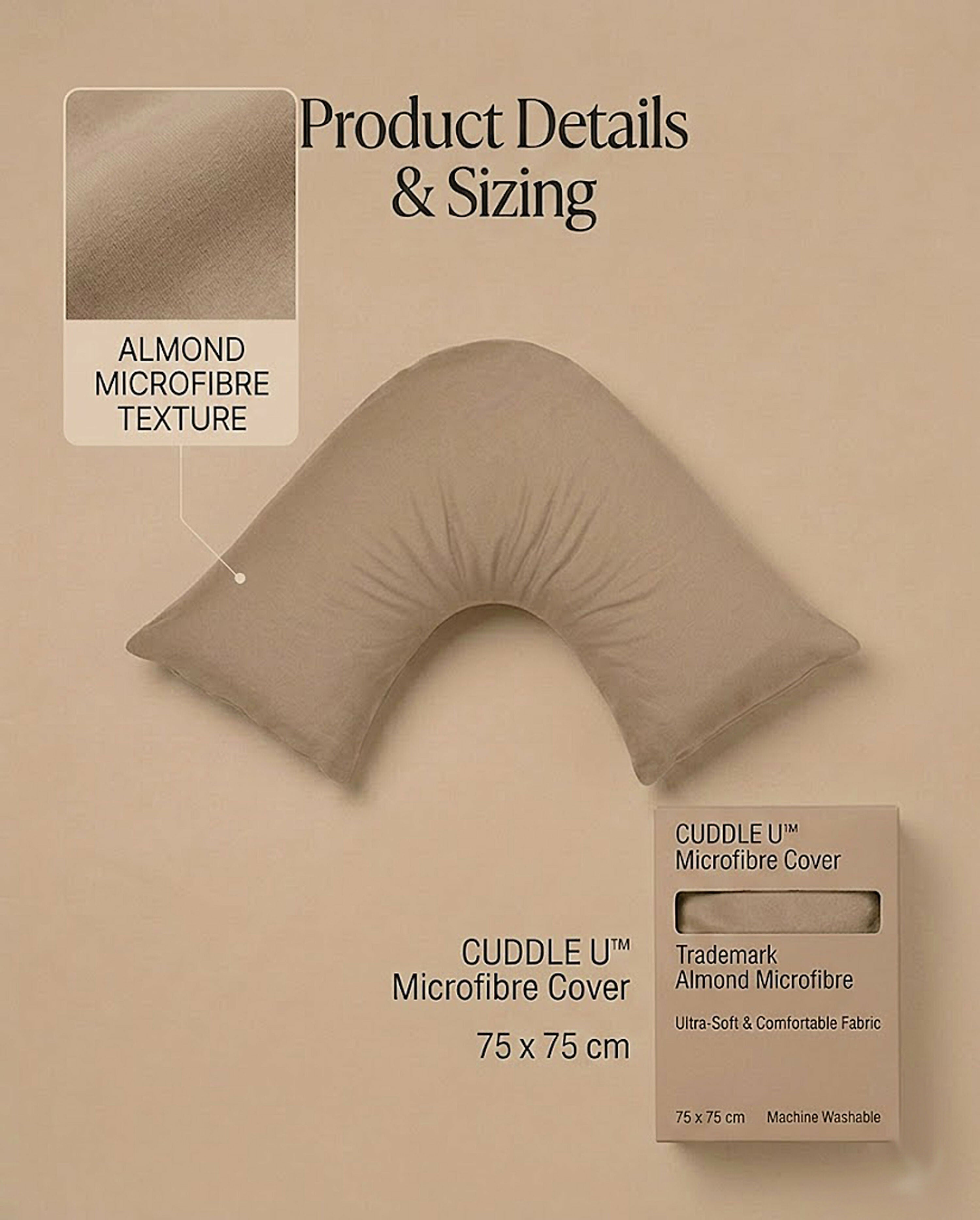 Rapee CUDDLE U™ Signature Microfibre Pillow Cover – 75 x 75 cm – Almond