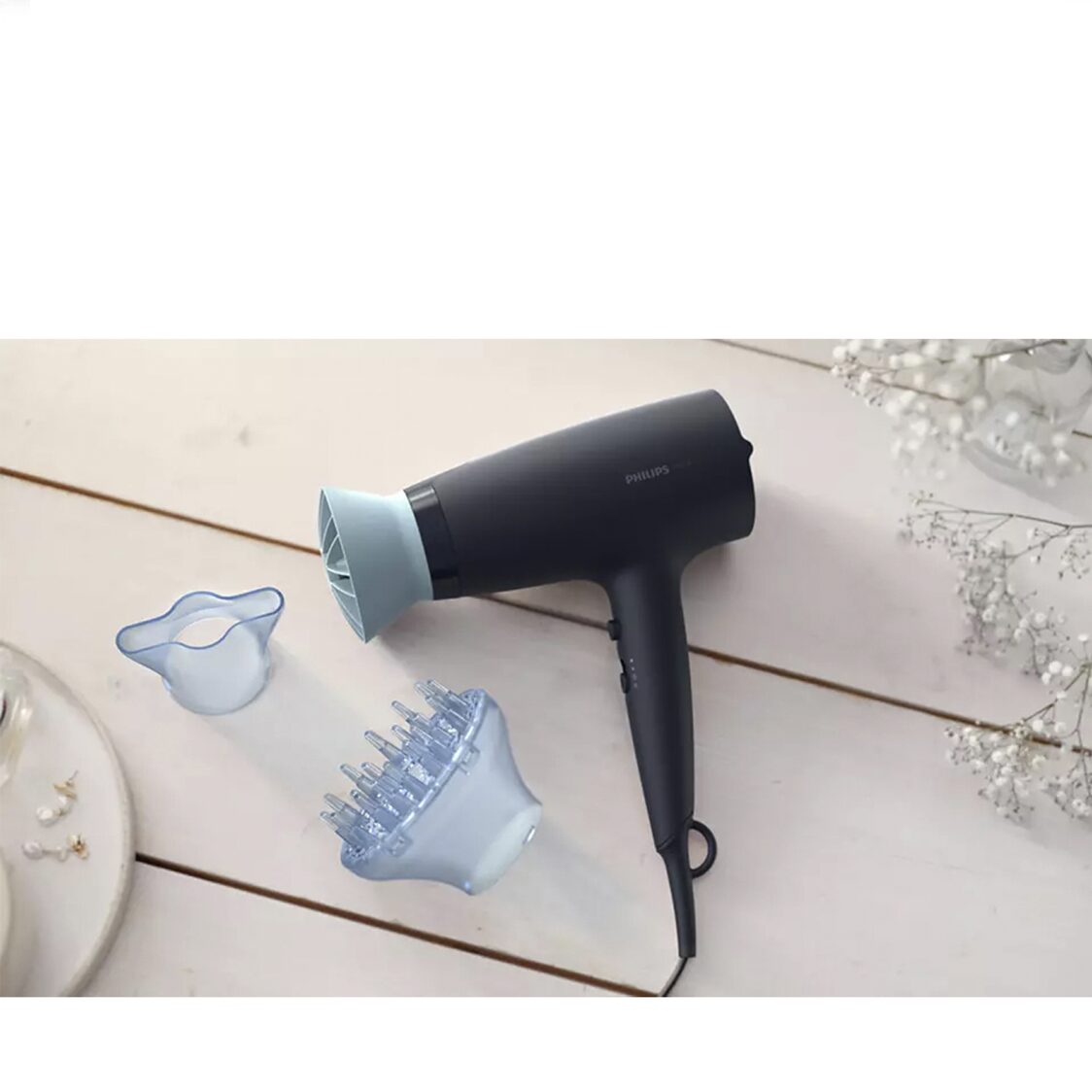 Philips 3000 Series ThermoProtect Hair Dryer with Ionic Care & Diffuser 2100W (BHD360/23) - Metro Singapore Departmental Store - Celebrating 69 Years in SG