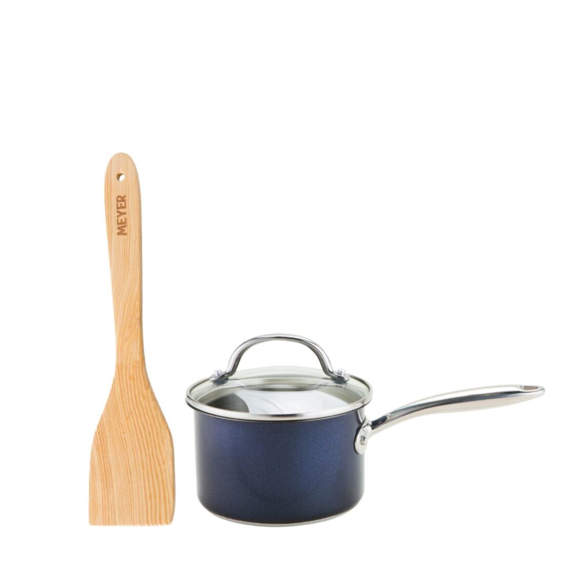 Prestige Optisteel 16cm Covered Sauce Pan (76690) + Meyer Wooden Spatula (47457) - Metro Singapore Departmental Store - Celebrating 69 Years in SG