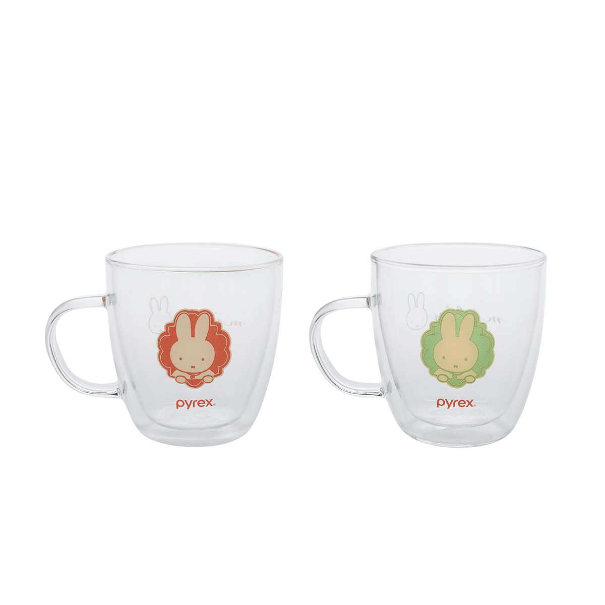 Pyrex 2pc Double Wall Glass Mug 250ml - Miffy Floral - Metro Singapore Departmental Store - Celebrating 69 Years in SG
