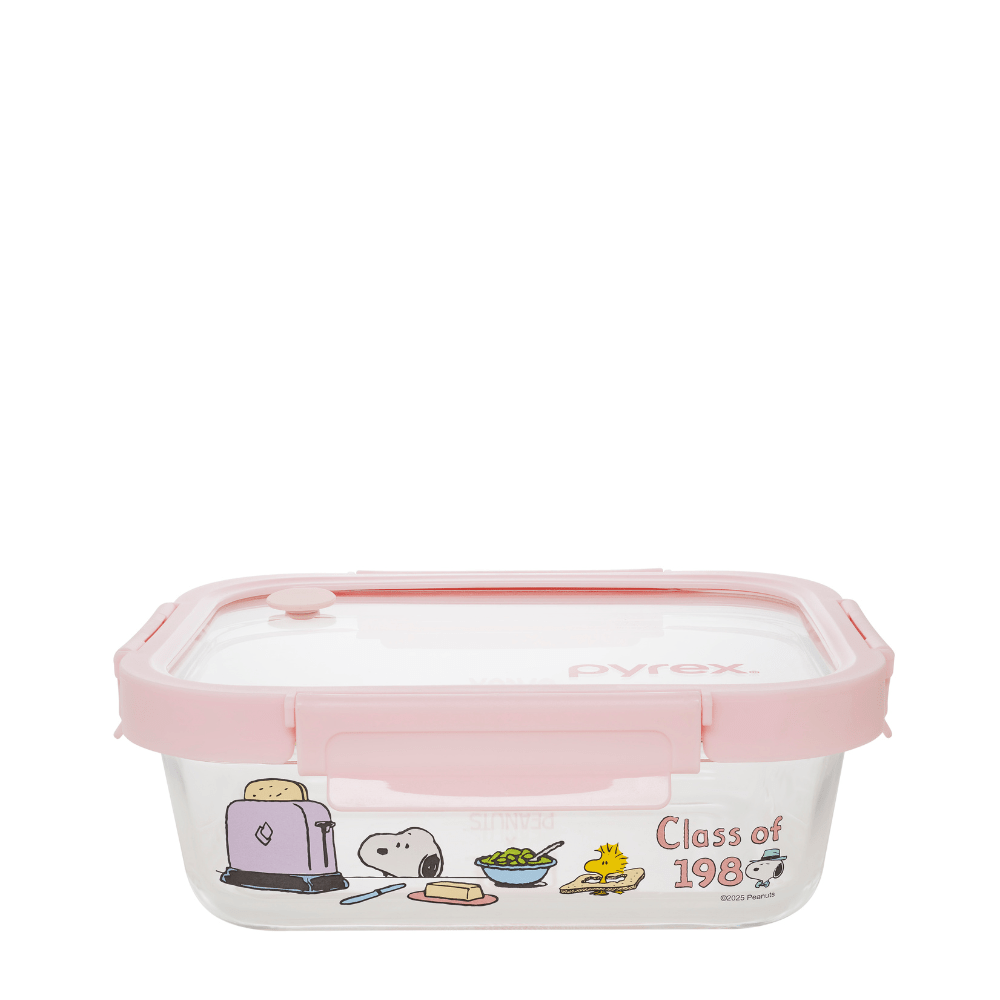 Pyrex 2pc Rectangle Glass Storage 640ml + 1050ml - Snoopy Brunch - Metro Singapore Departmental Store - Celebrating 69 Years in SG