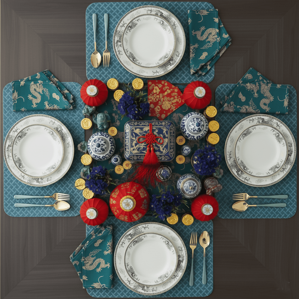 Rapee Alex Placemat | Woven Jacquard - 30 x 45 cm, Teal - Metro Singapore Departmental Store - Celebrating 69 Years in SG